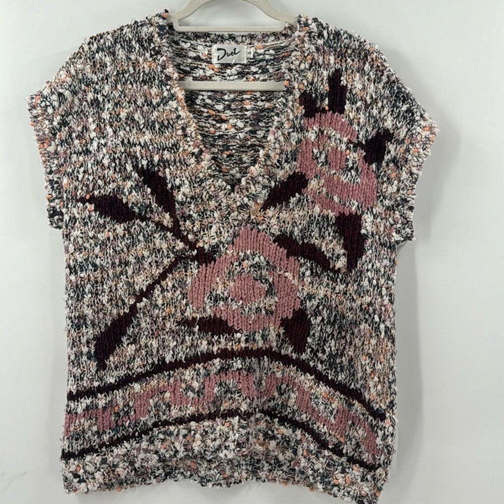 Vintage Duet blush pink rose knit sweater vest